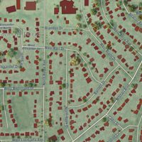 Second close-up of the map of Wellswood, Florida print showing more streets and buildings