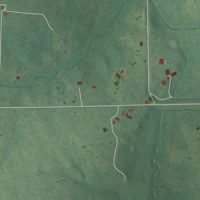 Second close-up of the map of Welty, Oklahoma print showing more streets and buildings