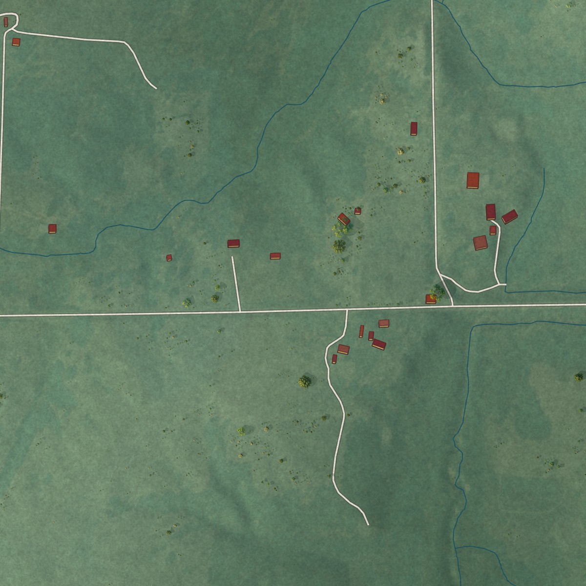 Second close-up of the map of Welty, Oklahoma print showing more streets and buildings
