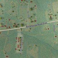 Second close-up of the map of Wenona, Georgia print showing more streets and buildings
