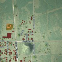 Second close-up of the map of Wenona, Illinois print showing more streets and buildings