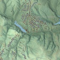 Second close-up of the map of Wentworth, North Carolina print showing more streets and buildings