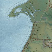 Second close-up of the map of Wequiock, Wisconsin print showing more streets and buildings