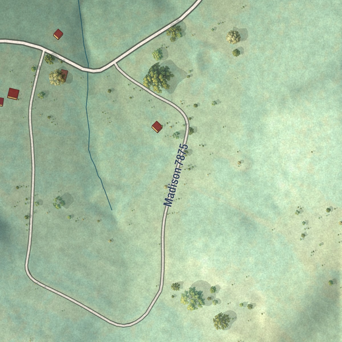 Second close-up of the map of Wesley, Arkansas print showing more streets and buildings