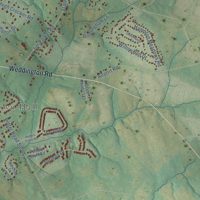 Second close-up of the map of Wesley Chapel, North Carolina print showing more streets and buildings