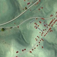 Second close-up of the map of West Alexander, Pennsylvania print showing more streets and buildings