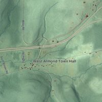 Second close-up of the map of West Almond, New York print showing more streets and buildings