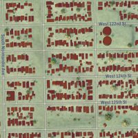 Second close-up of the map of West Athens, California print showing more streets and buildings