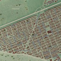 Second close-up of the map of West Babylon, New York print showing more streets and buildings