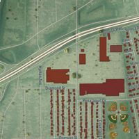 Second close-up of the map of West Bay Shore, New York print showing more streets and buildings