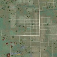 Second close-up of the map of West Bishop, California print showing more streets and buildings