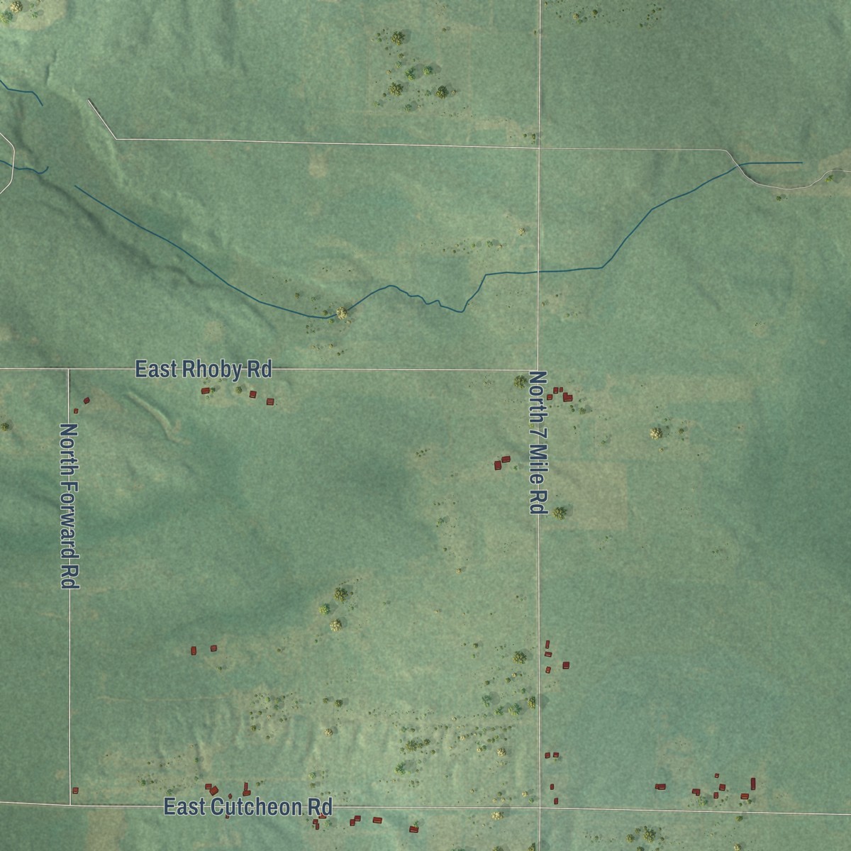 Second close-up of the map of West Branch, Missaukee County, Michigan print showing more streets and buildings