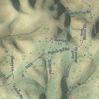 Second close-up of the map of West Branch, Pennsylvania print showing more streets and buildings