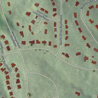 Second close-up of the map of West Cascade, Georgia print showing more streets and buildings
