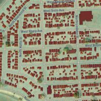 Second close-up of the map of West Central, Washington print showing more streets and buildings