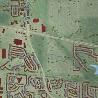 Second close-up of the map of West Chicago, Illinois print showing more streets and buildings