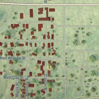 Second close-up of the map of West City, Illinois print showing more streets and buildings