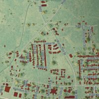 Second close-up of the map of West Columbia, Texas print showing more streets and buildings