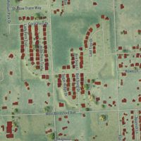 Second close-up of the map of West DeLand, Florida print showing more streets and buildings
