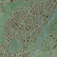 Second close-up of the map of West Dennis, Massachusetts print showing more streets and buildings
