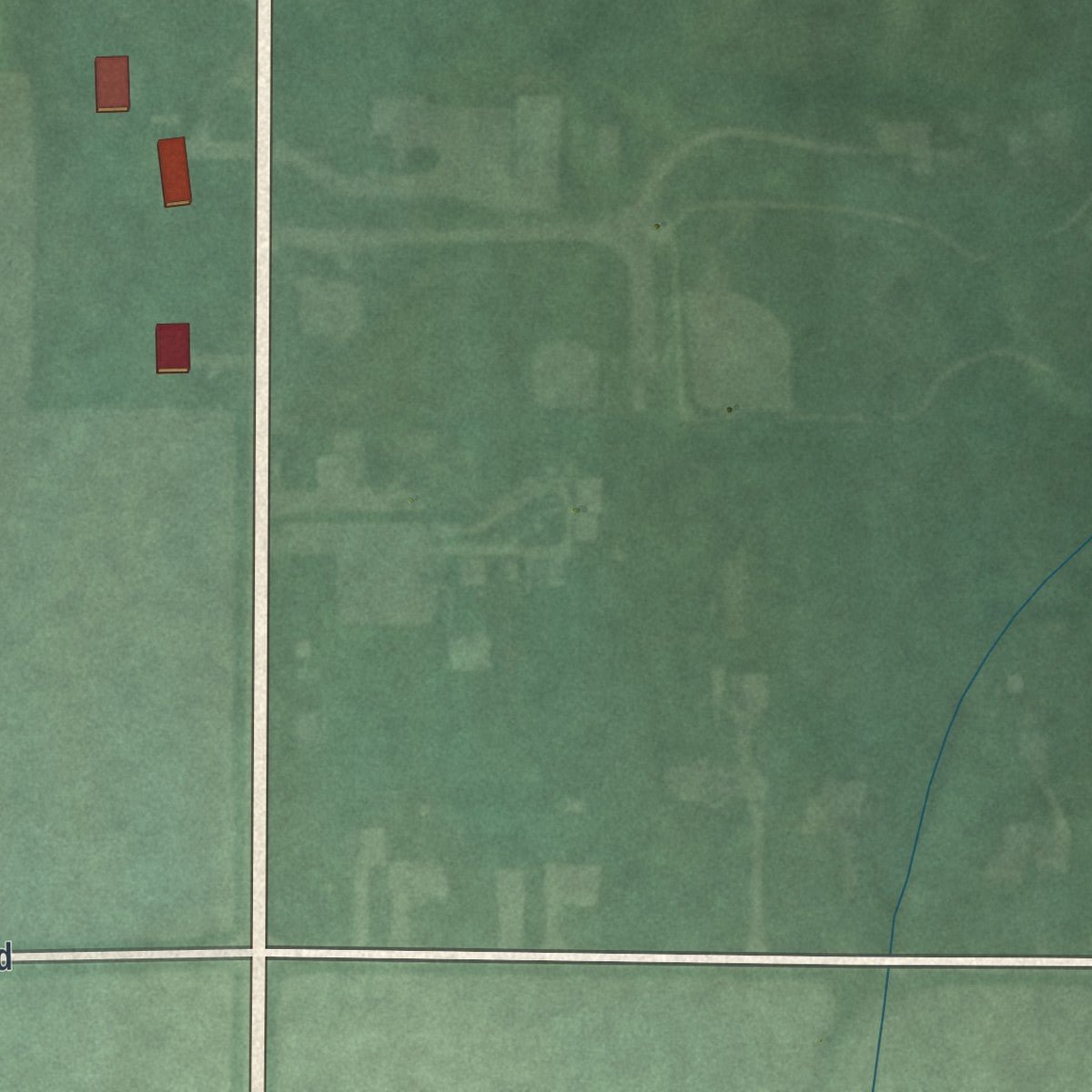 Second close-up of the map of West Elkton, Ohio print showing more streets and buildings