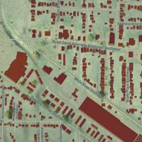 Second close-up of the map of West End, Georgia print showing more streets and buildings