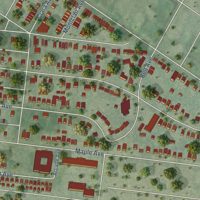 Second close-up of the map of West End, Missouri print showing more streets and buildings