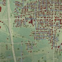 Second close-up of the map of West Frankfort, Illinois print showing more streets and buildings