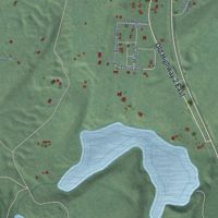 Second close-up of the map of West Glacier, Montana print showing more streets and buildings