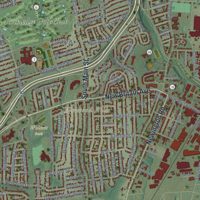 Second close-up of the map of West Hartford, Connecticut print showing more streets and buildings