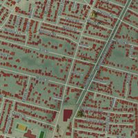 Second close-up of the map of West Hempstead, New York print showing more streets and buildings