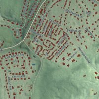 Second close-up of the map of West Hills, New York print showing more streets and buildings