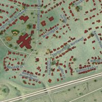 Second close-up of the map of West Hills, Tennessee print showing more streets and buildings
