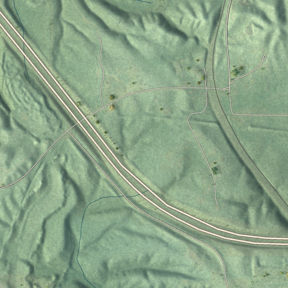 Second close-up of the map of West Jefferson, Alabama print showing more streets and buildings