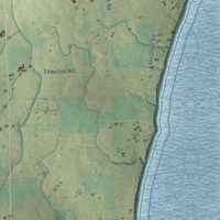 Second close-up of the map of West Kewaunee, Wisconsin print showing more streets and buildings