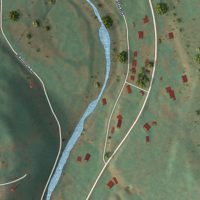 Second close-up of the map of West Kill, New York print showing more streets and buildings