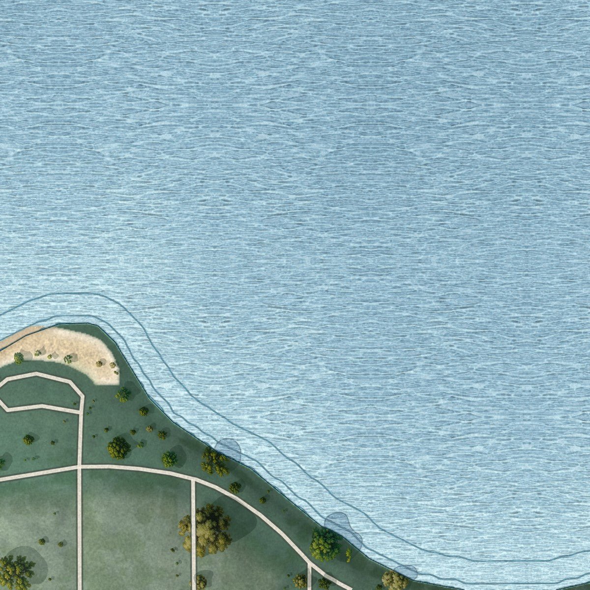 Second close-up of the map of West Maka Ska, Minnesota print showing more streets and buildings