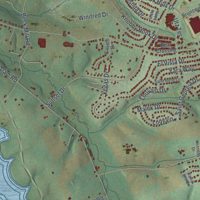 Second close-up of the map of West Manheim, Pennsylvania print showing more streets and buildings