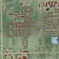 Second close-up of the map of West Melbourne, Florida print showing more streets and buildings