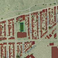 Second close-up of the map of West Milwaukee, Wisconsin print showing more streets and buildings