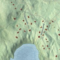 Second close-up of the map of West Mountain, Connecticut print showing more streets and buildings