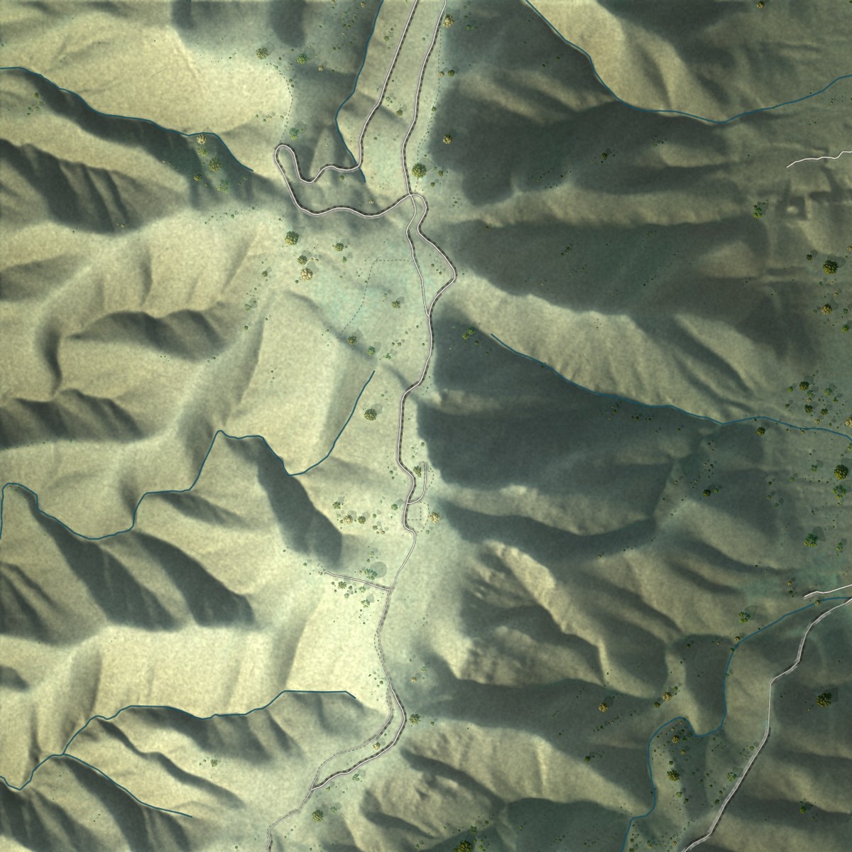 Second close-up of the map of West Mountain, Utah print showing more streets and buildings