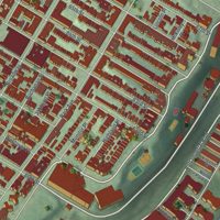 Second close-up of the map of West New York, New Jersey print showing more streets and buildings