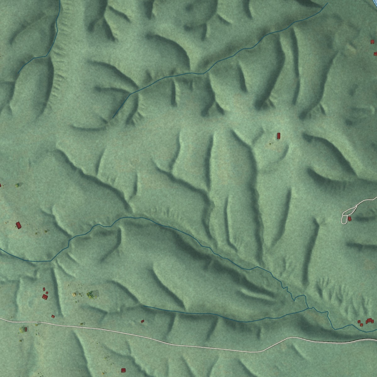 Second close-up of the map of West Peavine, Oklahoma print showing more streets and buildings