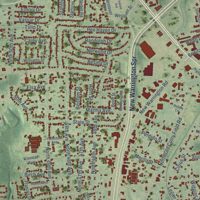 Second close-up of the map of West Pensacola, Florida print showing more streets and buildings