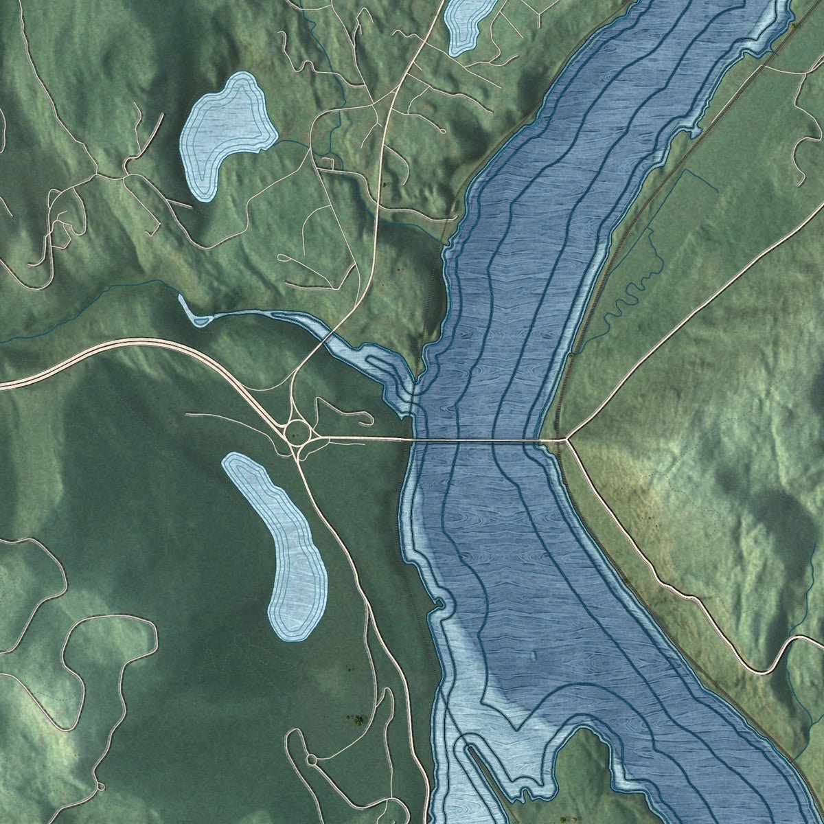 Second close-up of the map of West Point, New York print showing more streets and buildings