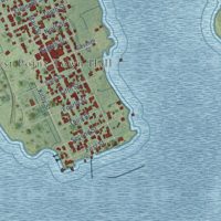 Second close-up of the map of West Point, Virginia print showing more streets and buildings