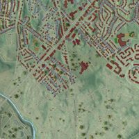 Second close-up of the map of West Roxbury, Massachusetts print showing more streets and buildings