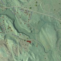 Second close-up of the map of West Sand Lake, New York print showing more streets and buildings