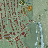 Second close-up of the map of West Sayville, New York print showing more streets and buildings